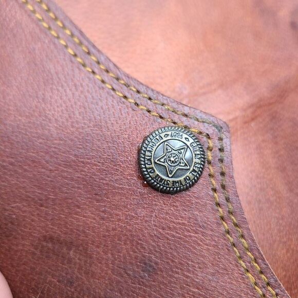 Great Seal Of The State Of Oklahoma Vintage Leather Saddlebag‎ Crossbody Purse - Picture 9 of 15